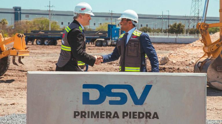 Iván Rivas Rodríguez, secretario de Economía de Nuevo León, durante el anuncio de expansión de DSV en Nuevo León. Foto EE: Cortesía Gobierno de Nuevo León