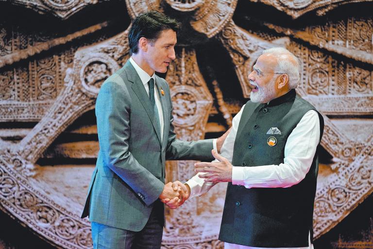 El primer ministro de Canadá, Justin Trudeau, y su homólogo indio Narendra Modi se vieron en la pasada Cumbre del G20, en Nueva Delhi. Foto: Reuters