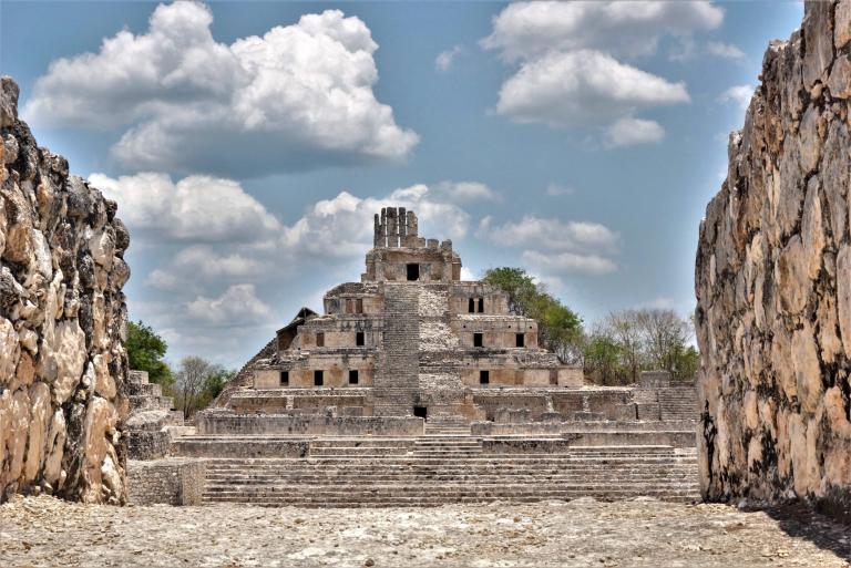 Zona arqueológica de Edzná se prepara para el eclipse. Foto EE: Cortesía INAH