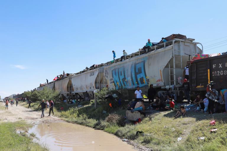 Migrantes en Fresnillo, Zacatecas. Foto: Reuters