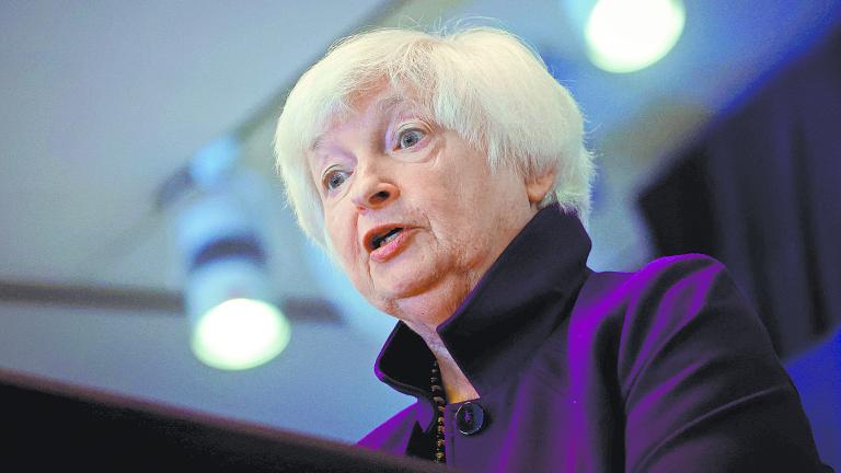 FILE PHOTO: U.S. Treasury Secretary Janet Yellen speaks during a press conference at the U.S. embassy in Beijing, China, July 9, 2023. REUTERS/Thomas Peter/File Photo-NARCH/NARCH30