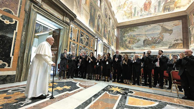 El Papa Francisco en su encuentro con directivos de universidades latinoamericanas. Foto EE: Especial