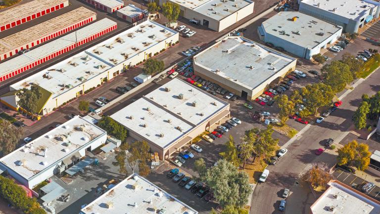 Typical,Light,Industrial,And,Small,Business,Offices,Viewed,From,Above