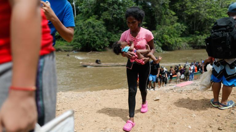 Muchos de los migrantes procedentes de Venezuela atraviesan la peligrosa selva del Darién, ubicada entre Colombia y Panamá. Foto: AFP.