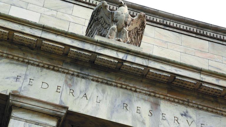 FILE PHOTO: An eagle tops the U.S. Federal Reserve building