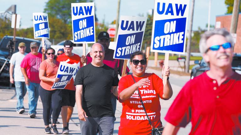 FILE PHOTO: UAW strike continues, in Center Line, Michigan