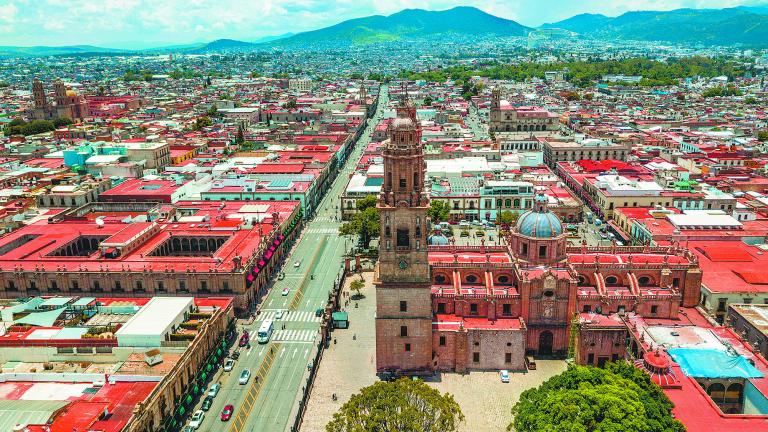 Beautiful Colonial Cathedral of Morelia in Michoacan, Mexico