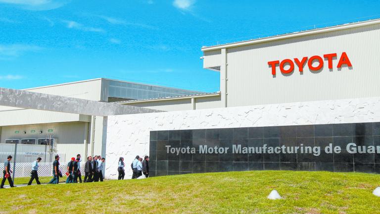 Employees walk at the Toyota Motor Corp new plant in Apaseo El Grande in Mexico's central state of Guanajuato, Mexico February 6, 2020. REUTERS/Sergio Maldonado