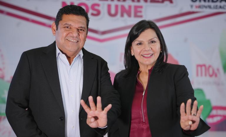 Javier May y Yolanda Osuna, los precandidatos (hombre y mujer) mejor posicionados de Morena, para Tabasco. Foto EE: Cortesía.