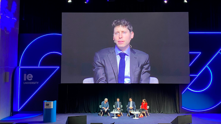 Sam Altman, en una conferencia en IE Universit. Foto: Europa Press