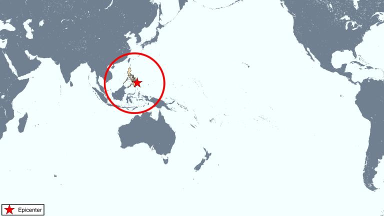 Un potente terremoto magnitud 7.6 sacudió la isla de Mindanao, en el sur del archipiélago. Foto EE: Cortesía.