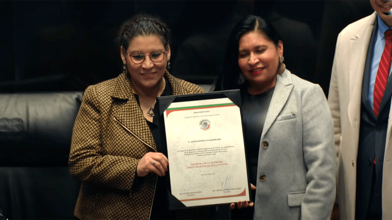 Lenia Batres Guadarrama acudió al Senado de la República para tomar protesta como nueva ministra de la Suprema Corte de Justicia de la Nación Foto EE: Especial / Captura de video Senado de la República