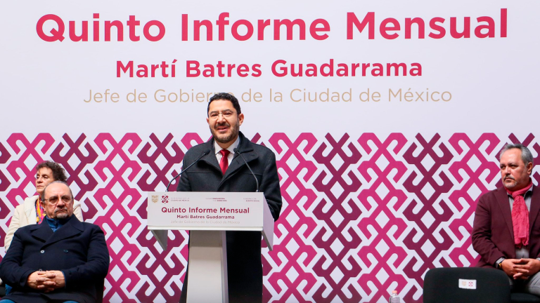 El jefe de Gobierno de la Ciudad de México, Martí Batres, presentó su quinto informe mensual de actividades. Foto EE: Cortesía X/ @martibatres