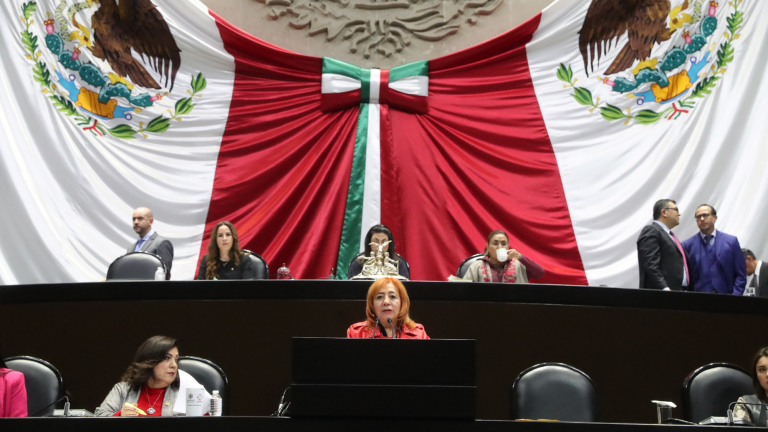 La presidenta de la Comisión Nacional de los Derechos Humanos presentó al Congreso de la Unión su informe Anual de Actividades 2023. Foto EE: Cortesía Cámara de Diputados