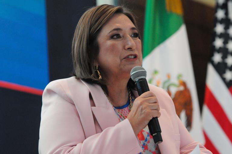 Xóchitl Gálvez durante un encuentro con la American Society México. Foto: Cuartoscuro