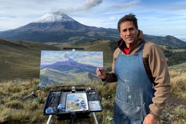 Jorge Obregón frente al Nevado de Toluca. Foto: Cortesía