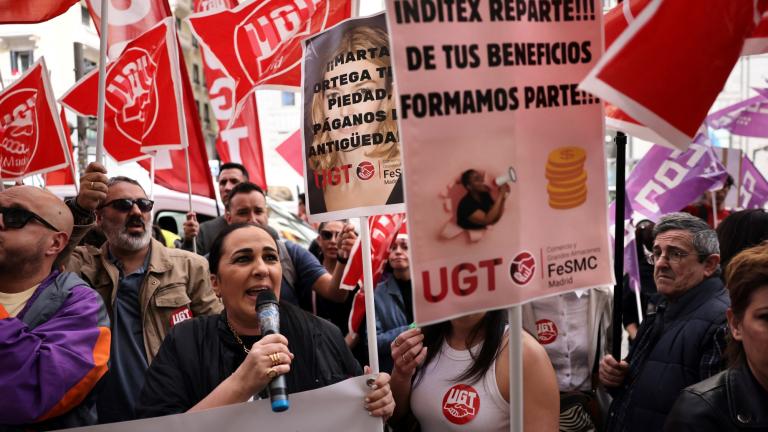 El sindicato CCOO, mayoritario en Inditex, dijo haber reunido las firmas del 50.94% de los empleados del grupo. Foto: AFP