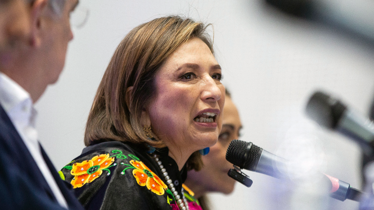 Xóchitl Gálvez, candidata presidencial de la alianza entre PRI, PAN y PRD. Foto: AFP