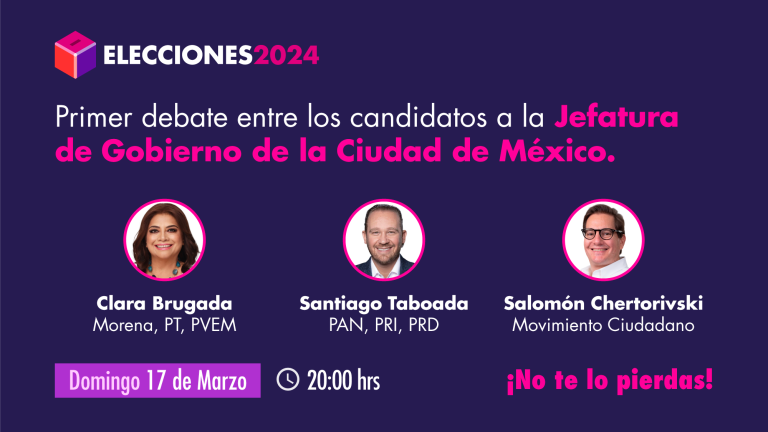 Transmisión en vivo del primer debate entre los candidatos a la Jefatura de Gobierno de la Ciudad de México. 