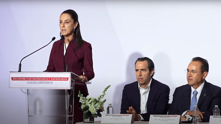 Claudia Sheinbaum, candidata de la coalición Sigamos Haciendo Historia a la Presidencia de México se reunió con empresarios en la Ciudad de México. Foto EE: Especial / Captura de video