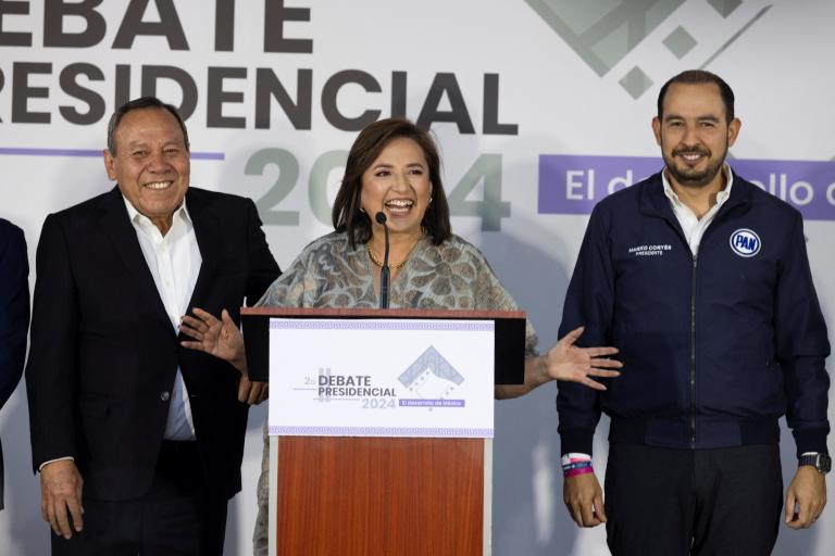 Xóchitl Gálvez, tras el segundo debate presidencial. Foto: Reuters