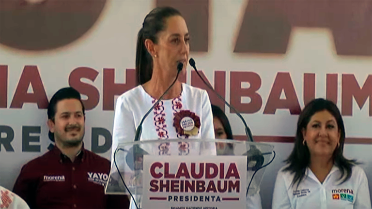 Claudia Sheinbaum, candidata de la coalición "Sigamos Haciendo Historia por México" a la Presidencia de la República. Foto EE: Especial / Captura de video