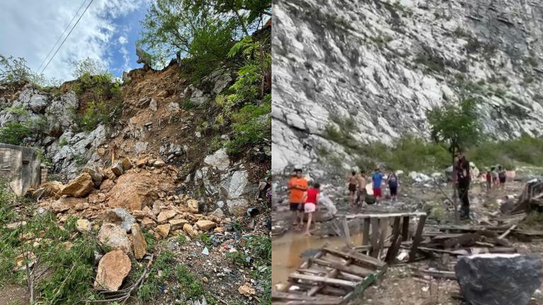 El deslave en el Cerro del Topo Chico provocó afectaciones en las colonias Unidad del Pueblo y Fomerrey. Fotos EE: Cortesía