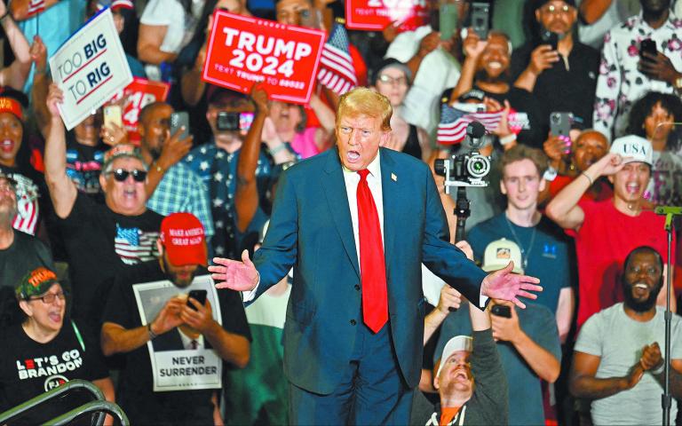 El expresidente Donald Trump, en un mitin de campaña en Filadelfia el pasado 22 de junio. Foto: AFP