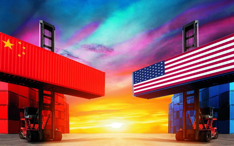 Concept,Of,Trade,War.,Trade,Confrontation.,The,Landing,Of,Containers.