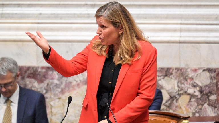 Yaël Braun-Pivet, diputada francesa del partido gobernante Renacimiento y recién reelegida presidenta de la Asamblea Nacional. Foto: AFP