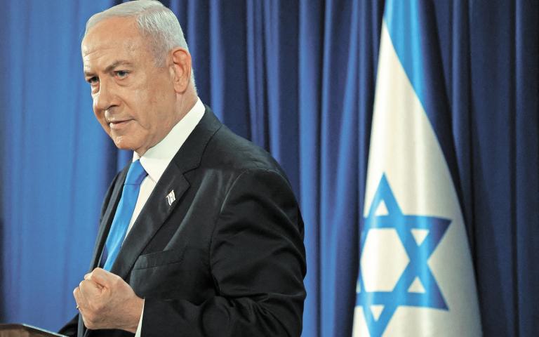 Israeli PM Netanyahu press conference amid the ongoing conflict in Gaza between Israel and Hamas, in Tel Aviv