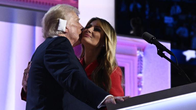 Donald y Melania Trump durante la Convención Nacional Republicana. Foto: AFP.