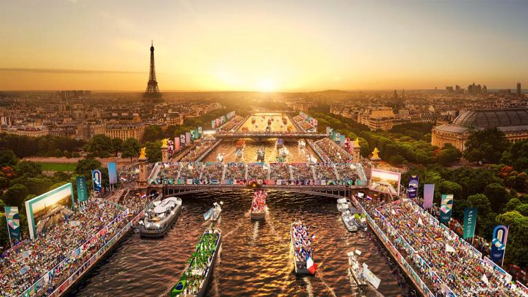 Recreación digital de la ceremonia de apertura de los Juegos Olímpicos. Foto: Cortesía (@Paris2024)