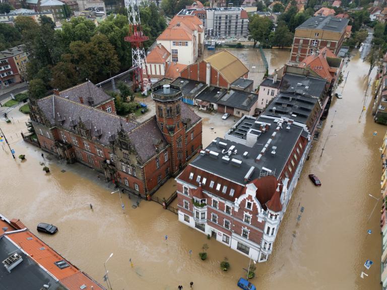 Inundaciones en la ciudad de Nysa, Polonia este lunes 16 de septiembre. Foto: Reuters