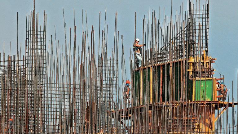 Obra en construcción en la Ciudad de México