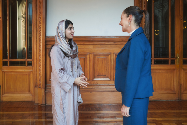 La activista Malala Yousafzai se reunió con la presidenta Claudia Sheinbaum.