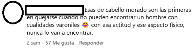 Comentario en contra del aspecto de las feministas.