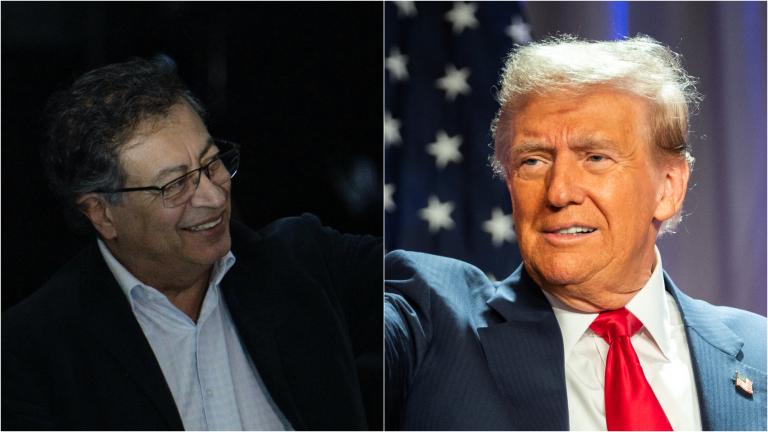 Gustavo Petro (izq) y Donald Trump (der).