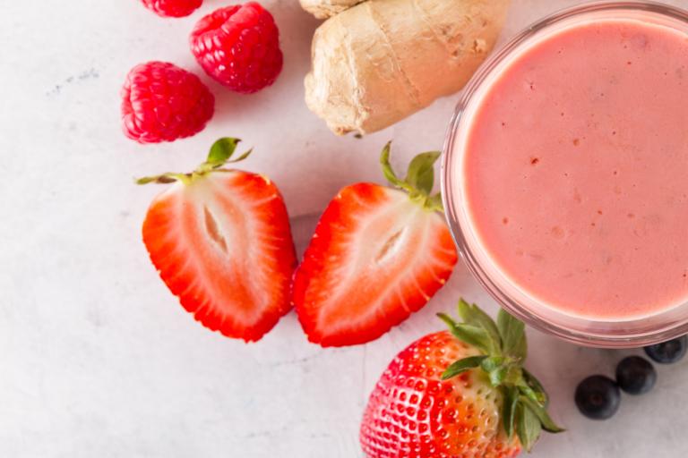 Licuado de fresa y plátano