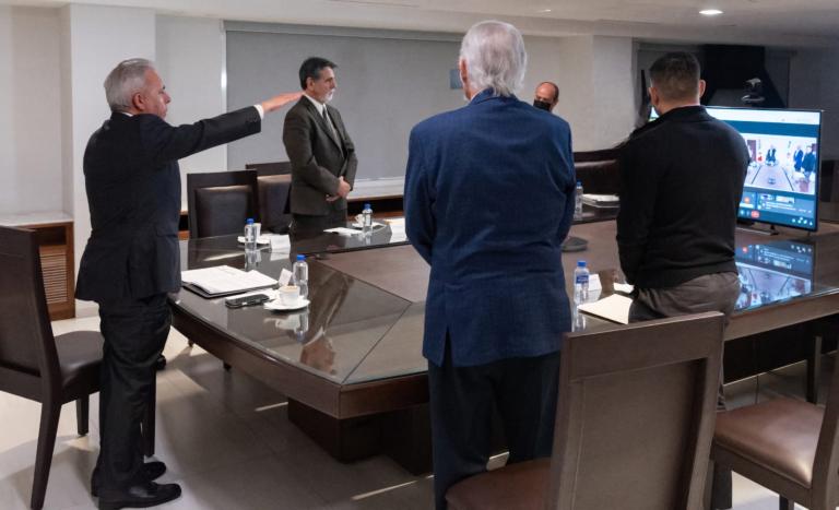 Marco A. García Ayala en su toma de protesta.