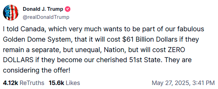 Mensaje de Trump.