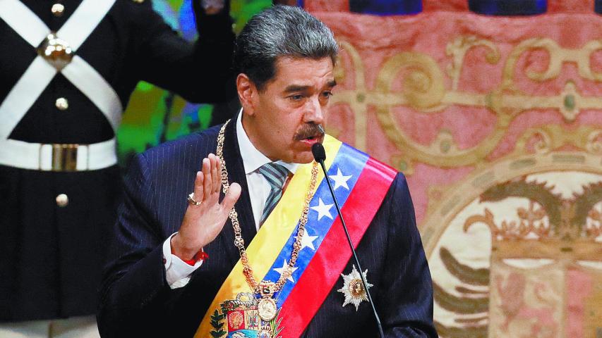 Venezuela's President Nicolas Maduro delivers his annual address to the nation, just days after he was inaugurated for a third term, in Caracas, Venezuela January 15, 2025. REUTERS/Leonardo Fernandez Viloria