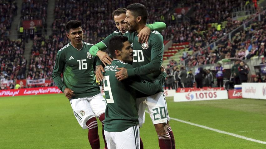 International Friendly - Poland vs Mexico - Soccer Football - International Friendly - Poland vs Mexico - Energa Stadium, Gdansk, Poland - November 13, 2017   Mexicoâ€™s Raul Jimenez and team mates celebrate   Agencja Gazeta/Kuba Atys via REUTERS  POLAND OUT. NO COMMERCIAL OR EDITORIAL SALES IN POLAND  THIS IMAGE HAS BEEN SUPPLIED BY A THIRD PARTY. - POLOUT3TP