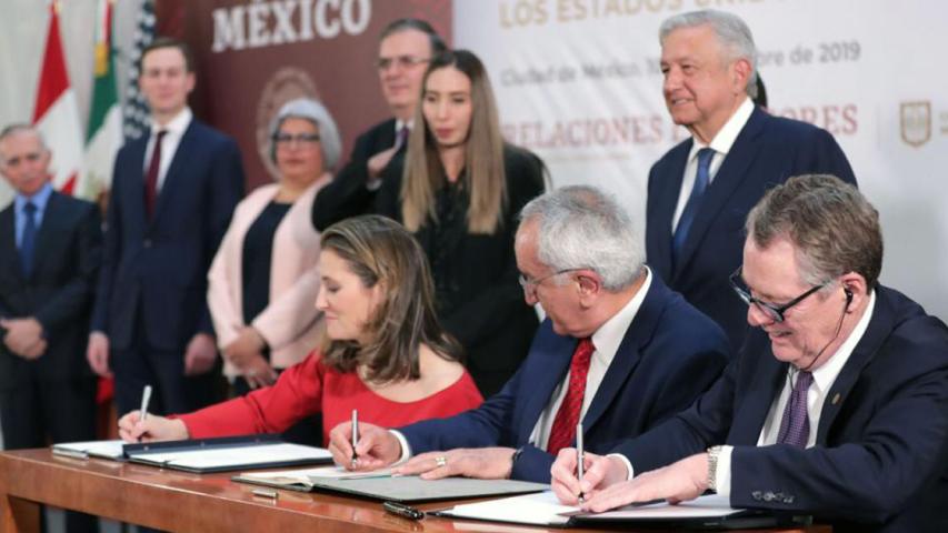 El T-MEC establece otra cláusula que garantiza que ningún país pueda bloquear el mecanismo de solución de controversias. Foto EE: Cortesía Presidencia de México