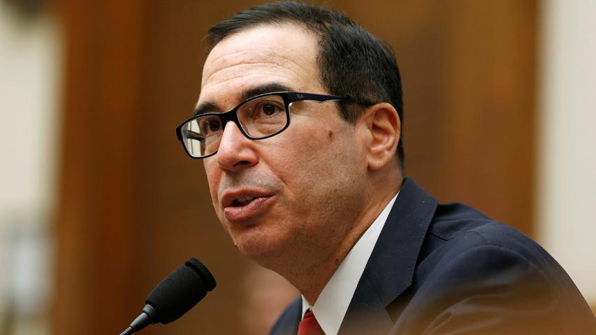 U.S. Secretary of the Treasury Steven Mnuchin testifies to the House Financial Services hearing on state of the international financial system on Capitol Hill in Washington
