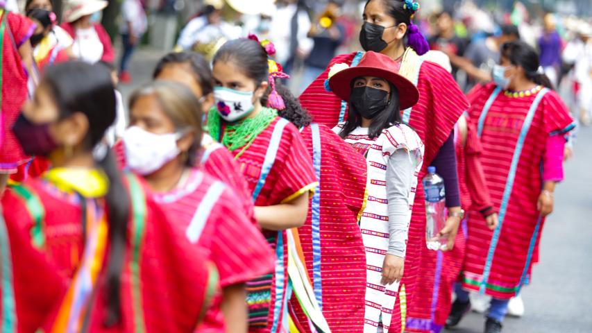 Calenda por el Día Internacional de los Pueblos Indígenas realizada el pasado 9 de agosto en la Ciudad de México. Foto EE: Archivo Eric Lugo