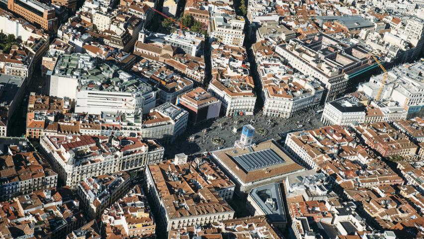 Cityscape skyline view of Madrid