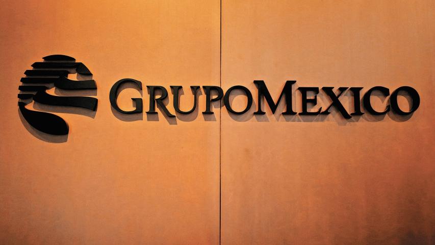 FILE PHOTO: Logo of mining and infrastructure firm Grupo Mexico is pictured at its headquarters in Mexico City