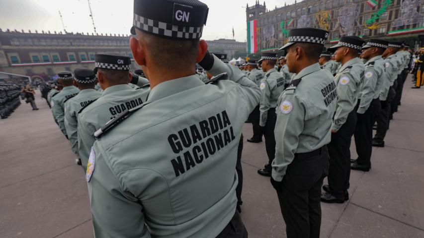 Elementos de la Guardia Nacional en el Desfile Militar del 2024.