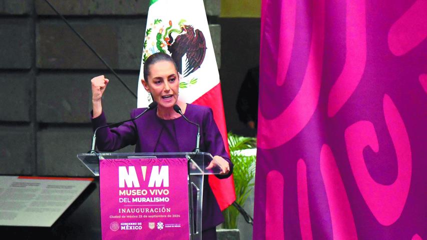 CIUDAD DE MÉXICO, 25SEPTIEMBRE2024.- Claudia Sheinbaum, presidenta electa de México, durante su intervención en la ceremonia de inauguración del "Museo Vivo del Muralismo" en edificio de la Secretaría de Educación Pública (SEP).
FOTO: MARIO JASSO/CUARTOSCURO.COM